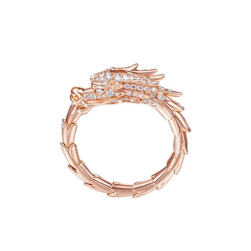 ［东方有境］18K金镶钻戒指 #生肖龙 #御乾