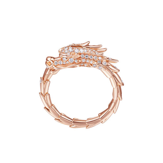 ［东方有境］18K金镶钻戒指 #生肖龙 #御乾 商品图0