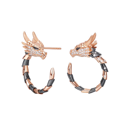 ［东方有境］18K金镶钻耳饰 #生肖龙 #御乾 商品图1