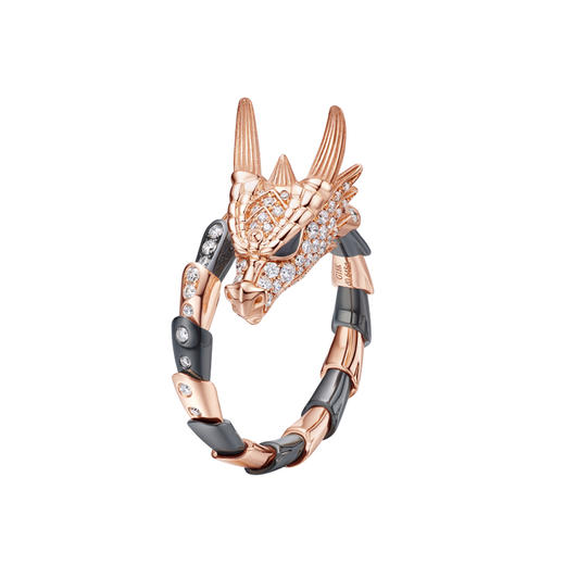 ［东方有境］18K金镶钻戒指 #生肖龙 #御乾 商品图1