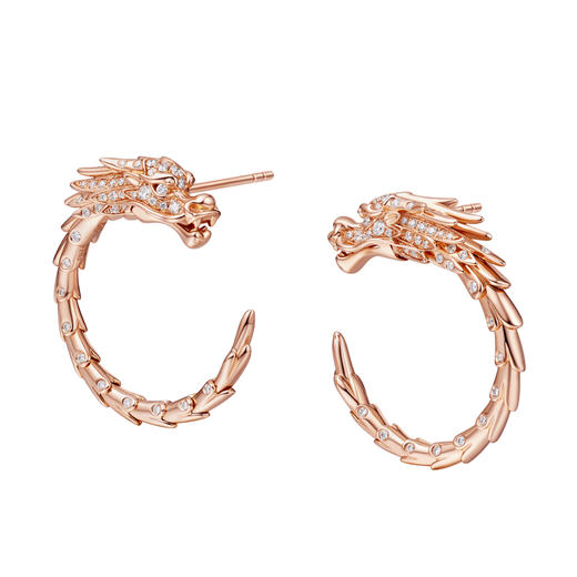 ［东方有境］18K金镶钻耳饰 #生肖龙 #御乾 商品图1