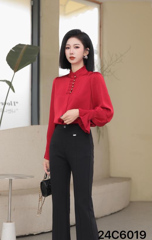 486019国风盘扣衬衫。黑 红  米 L XL 商品图3