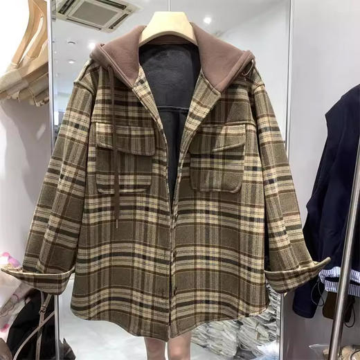 裁缝学苑AS182连帽衬衫外套纸样女装加绒复古格子假两件上衣衬衣样板图 商品图1