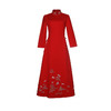 文艺复古，罗马棉国风重工刺绣中式禅意茶服改良旗袍连衣裙YFN22122 商品缩略图4