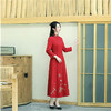 文艺复古，罗马棉国风重工刺绣中式禅意茶服改良旗袍连衣裙YFN22122 商品缩略图0