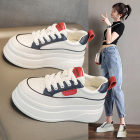 新款真皮内增高厚底休闲小白鞋，春夏百搭时尚低帮女鞋LMS226