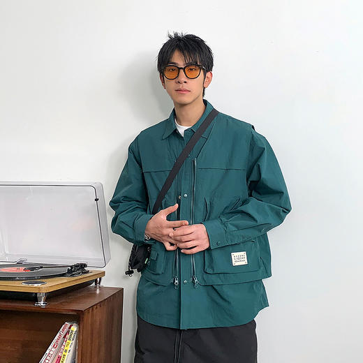 徐太浪日系时尚工装夹克男2024新款早春潮牌男装宽松休闲方领外套 商品图1