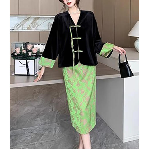 裁缝学苑AX163新中式国风盘扣上衣半裙两件套装纸样女装唐装裁剪图纸 商品图5