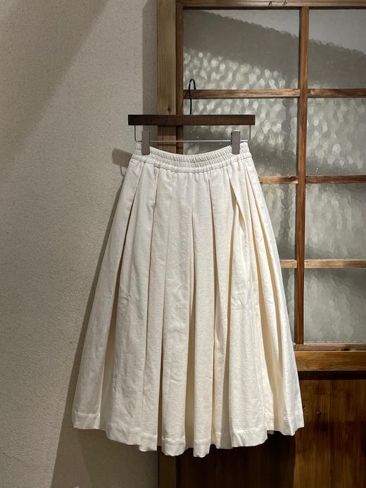 ECOLE DE CURIOSITES 象牙白柔软棉斜纹布半身裙(Made in France) 商品图2