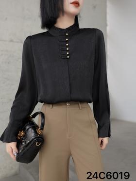 486019国风盘扣衬衫。黑 红  米 L XL