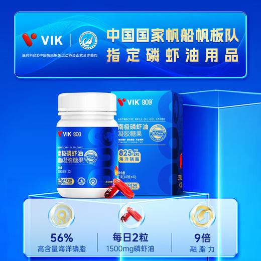 VIK纯南极磷虾油60粒56%海洋磷脂金标800深海鱼油升级高纯度强吸收Omega-3DHAepa虾青素中老年成人易吞服送礼 商品图4