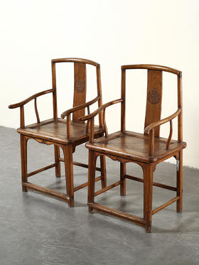 中式古典官帽椅对明清古典家具榆木实木榫卯太师椅皇宫椅老物件