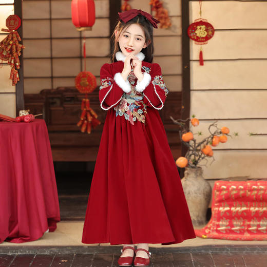 TZF-冬季儿童古风唐装中国风龙年拜年服汉服 商品图1