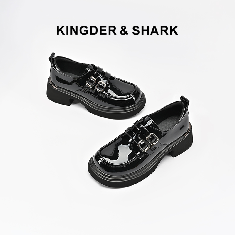 2024经典鲨春季新款时尚百搭潮流厚底塔扣乐福鞋KW65-D17021