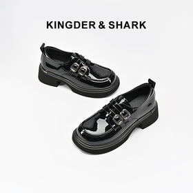 2024经典鲨春季新款时尚百搭潮流厚底塔扣乐福鞋KW65-D17021