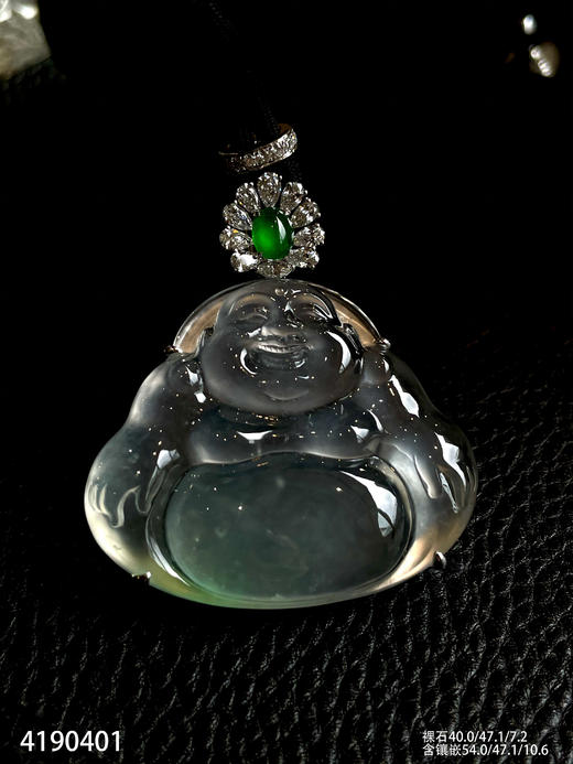 玻璃种飘翠佛公吊坠【4190401】具体价格微信咨询 商品图1