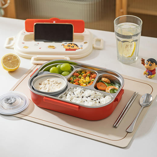 摩登主妇&蜡笔小新 不锈钢保温分格饭盒秋冬上班族学生便当盒 商品图1