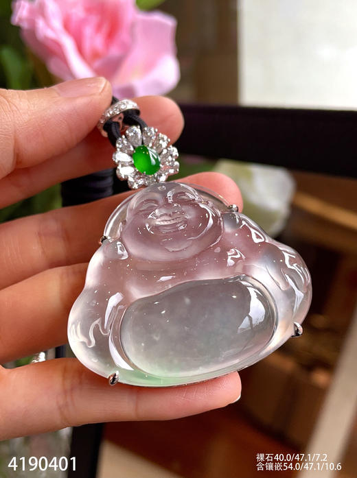 玻璃种飘翠佛公吊坠【4190401】具体价格微信咨询 商品图5