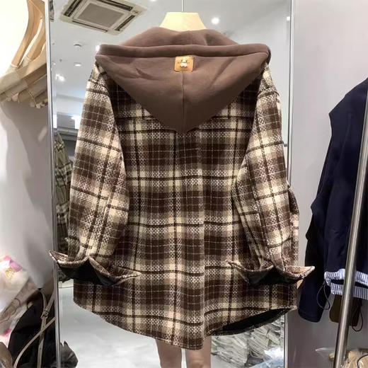 裁缝学苑AS182连帽衬衫外套纸样女装加绒复古格子假两件上衣衬衣样板图 商品图4