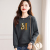圆领印花卫衣女，春季新款时尚气质春装百搭休闲显瘦长袖上衣QB-LL89083 商品缩略图1