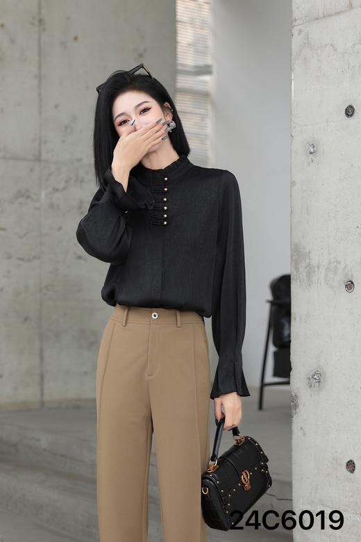 486019国风盘扣衬衫。黑 红  米 L XL 商品图4