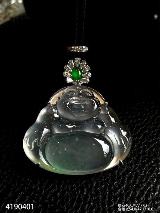 玻璃种飘翠佛公吊坠【4190401】具体价格微信咨询 商品图2