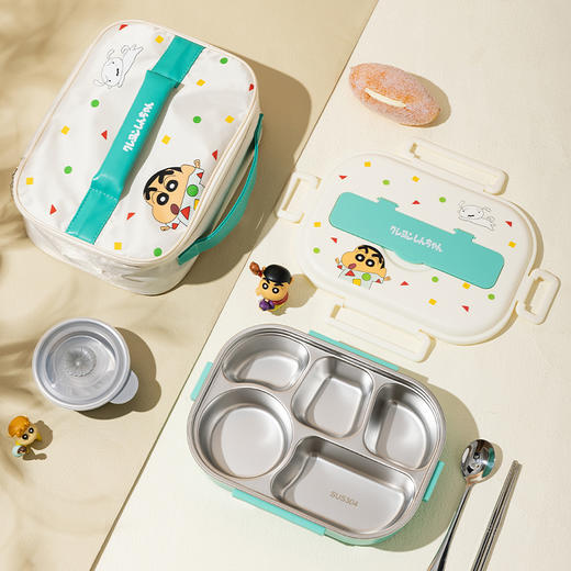 摩登主妇&蜡笔小新 不锈钢保温分格饭盒秋冬上班族学生便当盒 商品图4