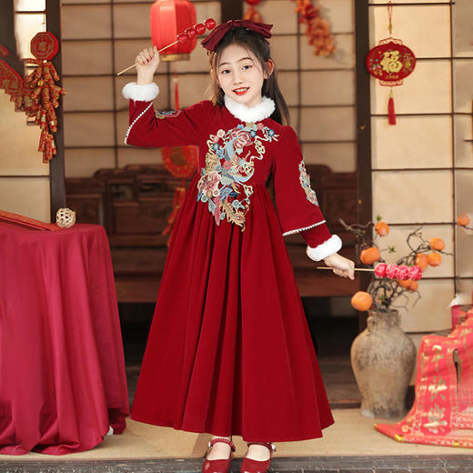 TZF-冬季儿童古风唐装中国风龙年拜年服汉服 商品图2