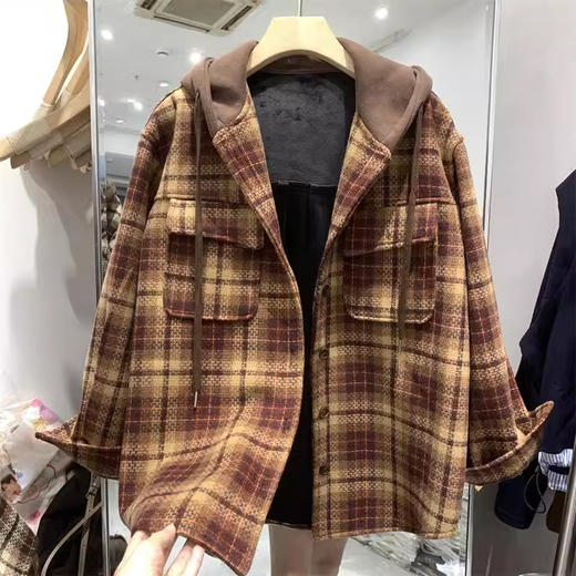 裁缝学苑AS182连帽衬衫外套纸样女装加绒复古格子假两件上衣衬衣样板图 商品图2