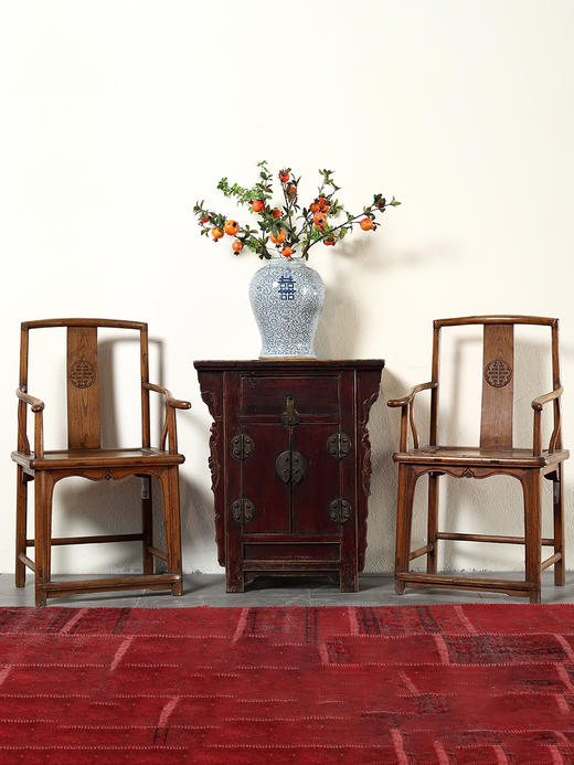 中式古典官帽椅对明清古典家具榆木实木榫卯太师椅皇宫椅老物件 商品图1