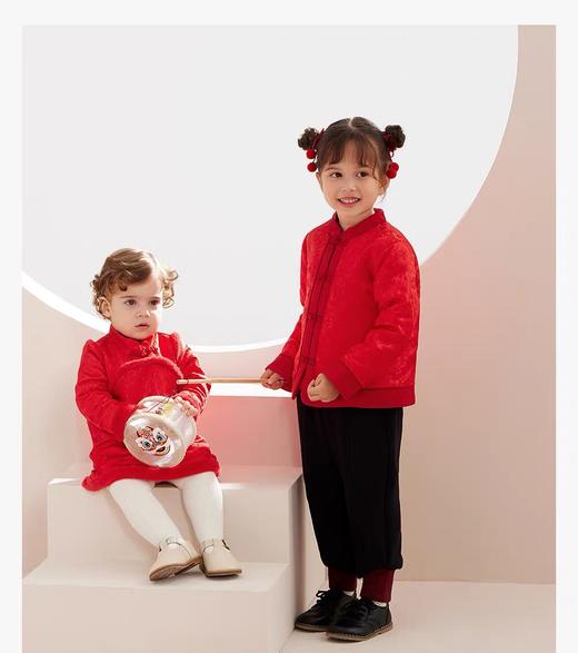 英氏-童衣类（冬）G3新梭短外套新年红80CM 商品图0