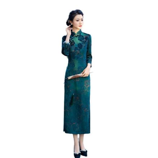 TZF-老上海复古中国风长款矮个子旗袍新款中老年女士宴会旗袍 商品图4