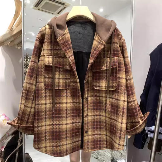 裁缝学苑AS182连帽衬衫外套纸样女装加绒复古格子假两件上衣衬衣样板图 商品图3