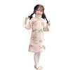 AQX-小女孩改良新中式A版长袖旗袍新款复古中国风女童新年旗袍 商品缩略图4