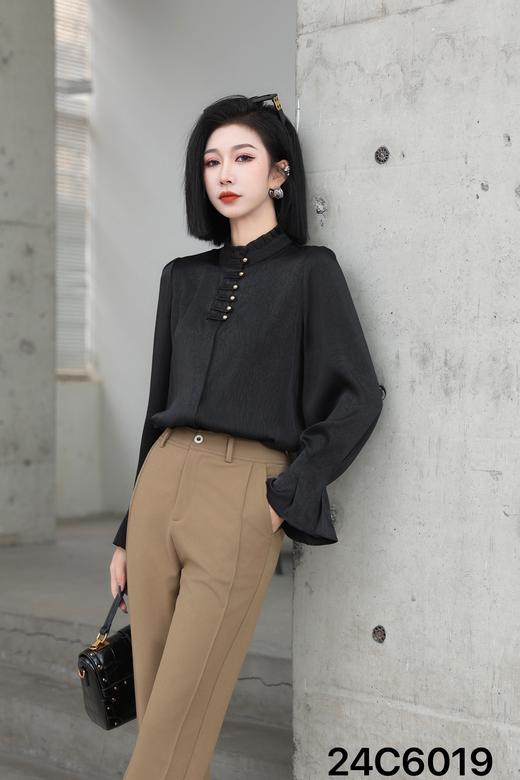 486019国风盘扣衬衫。黑 红  米 L XL 商品图2