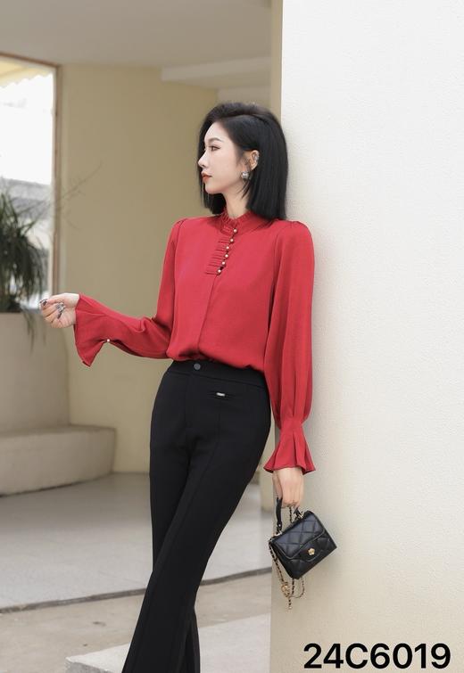 486019国风盘扣衬衫。黑 红  米 L XL 商品图9