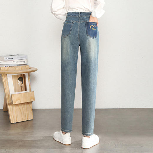 春季新款小直筒裤高腰休闲裤长款哈伦裤牛仔裤MYX-HWM-8703-Y 商品图2