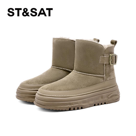 星期六毛绒保暖厚底雪地靴SS341181OK 商品图7