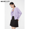 NEELLY纳俪商场同款春季针织开衫套装女紫色圆领爱心纽扣吊带背心N24021A01064 商品缩略图2