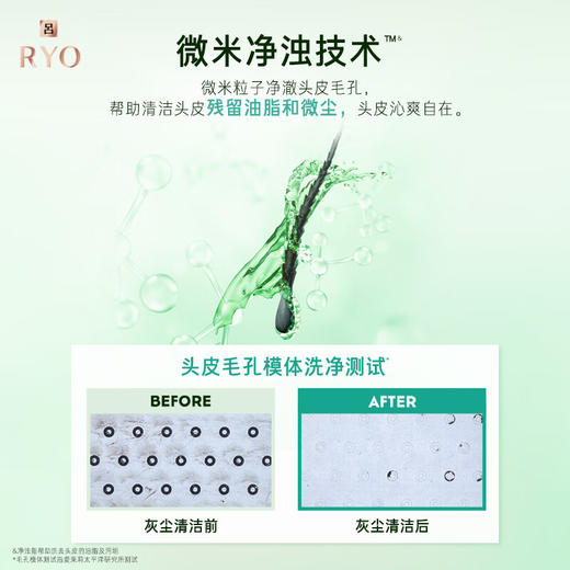 新升级Ryo吕舒盈清润净澈控油洗发水 400ml 绿吕 商品图4