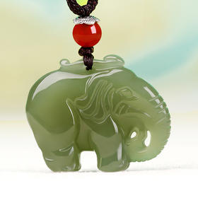 和田玉太平吉象吊坠 雕工清晰 质地细腻
