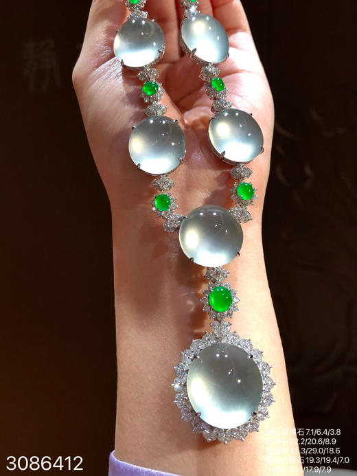 玻璃种蛋面套链【3086412】具体价格微信咨询 商品图0