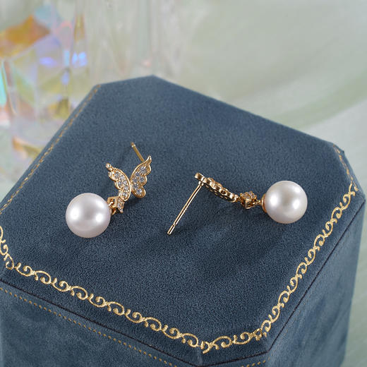 子佩集S925银珍珠耳钉【E0749】镀金2401 商品图1