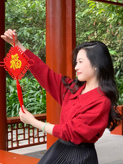 【百图lulu定制】【国风针织衫】新中式 国风 盘扣 翻领 毛衣 商品图1