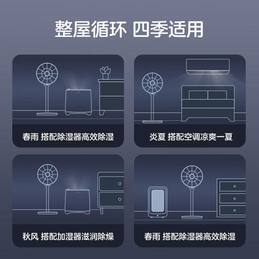 KEHEAL科西空气循环扇负离子净化电风扇轻音家用落地风扇智能变频节能办公室小型桌面台立两用R5（升级成R6发货） 商品图6