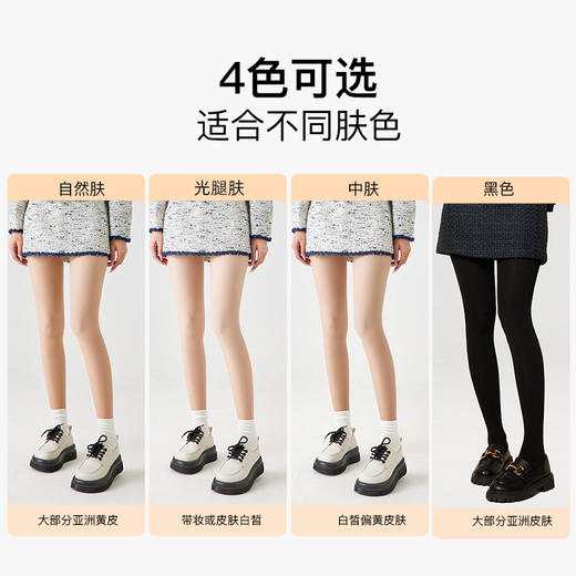 【超自然！天鹅绒裸感丝袜】仿真肤感，超自然！高密度针织，不假肢，自带滤镜！女秋冬光腿器连裤袜打底袜打底裤裤袜 商品图2