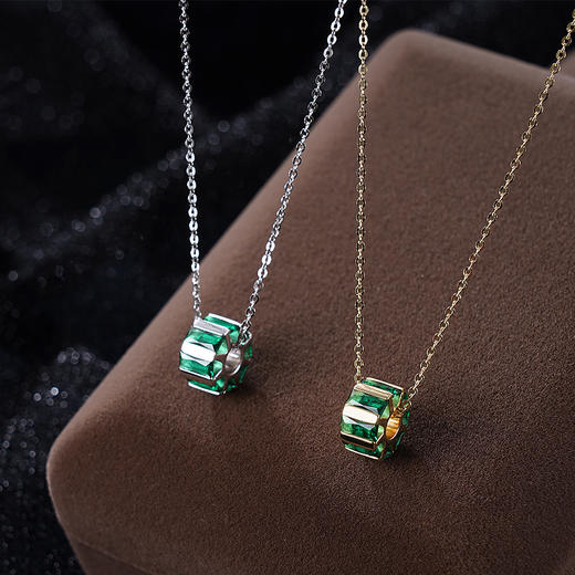 子佩集S925银【绿笑】套链项链【YL-5051106】镀金2401 商品图1