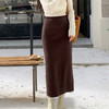 2025【早春保暖 开叉针织半身裙】高腰显瘦 修身中长款 A字包臀裙 商品缩略图0