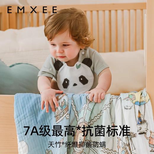 【洗浴用品】嫚熙儿童浴巾新生儿纱布浴巾加大宝宝洗澡抱被裹巾120*120 商品图5