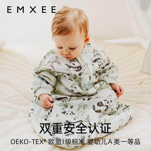 【宝宝安睡】EMXEE嫚熙婴童长袖纱罗一体式睡袋四季款 商品图2
